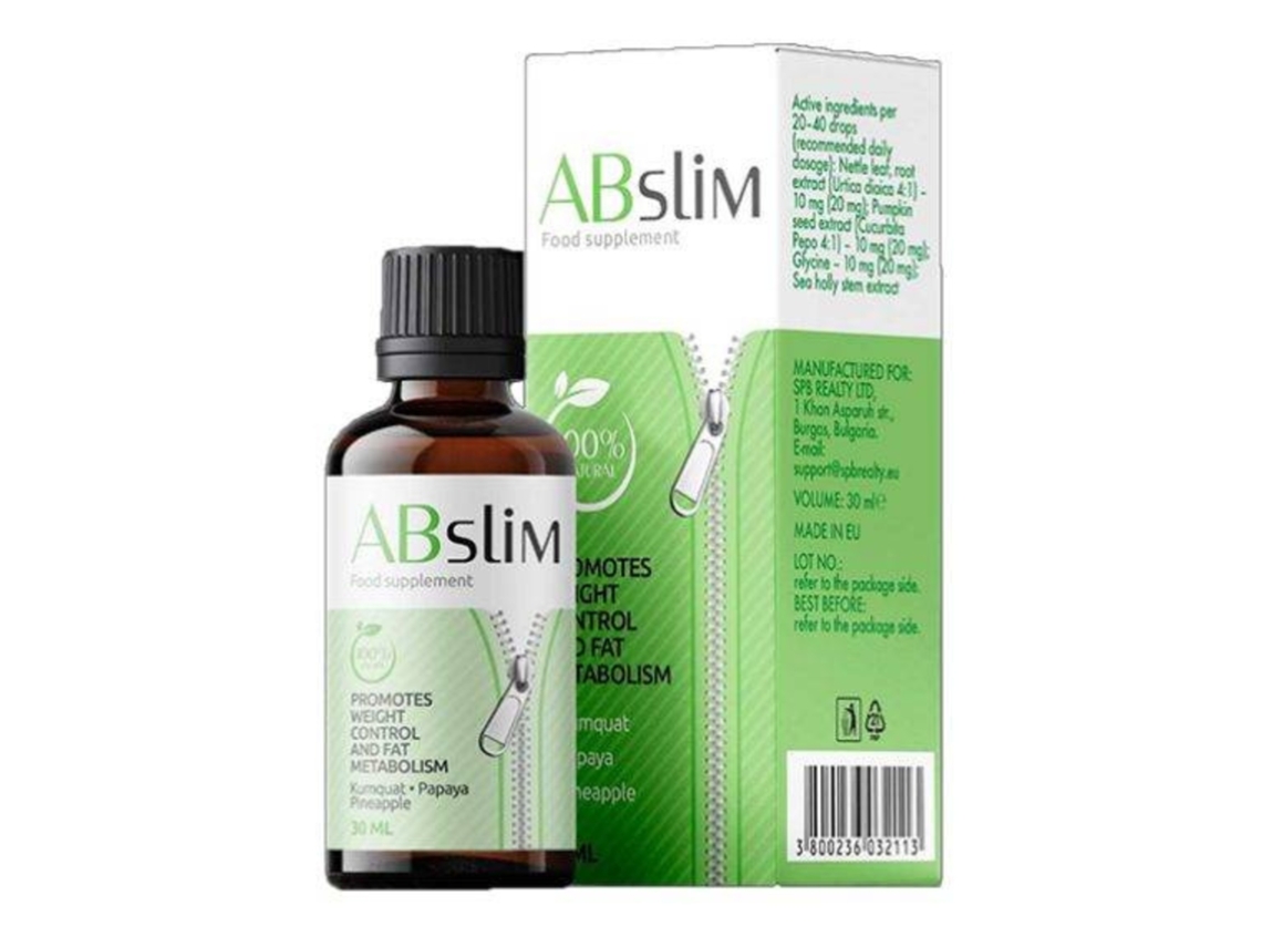 Gotas Abslim con ingredientes 100% naturales - Veganas. 30 ml