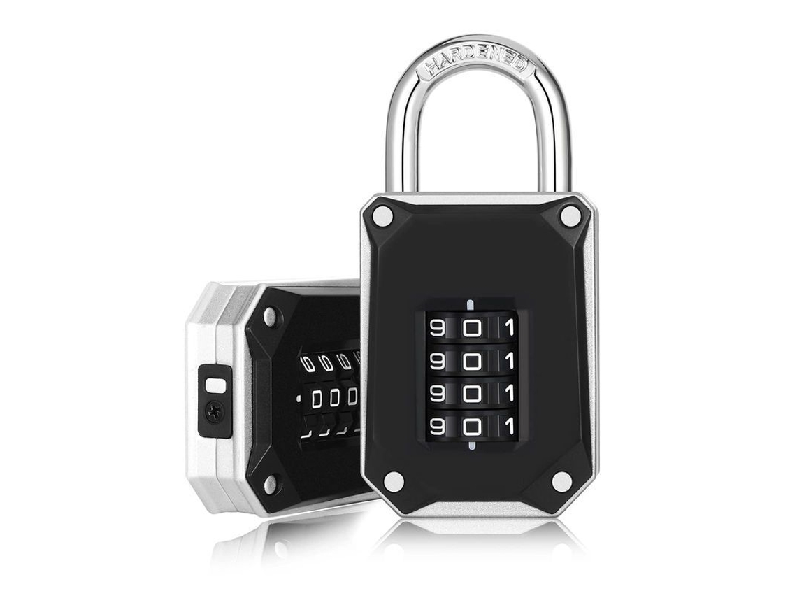 Cadeado De Combinacao 4 Digitos Para Armario De Academia, Cadeado De Alta Seguranca, Pacote Com 2 Unidades