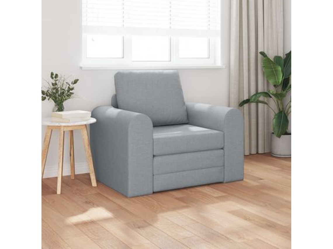Sofá-cama 2-en-1 Gris Claro 98x71x83 Cm Tela Wsd362233