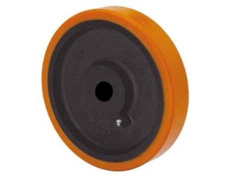 Rueda hun400-60-130 nucleo hierro y banda poliur.naranja eje liso ALEX