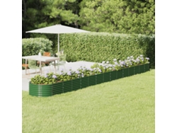Jardinera elevada de acero recubierta de polvo verde (620 x 80 x 36 cm) DKD Home Decor
