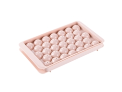 Bandeja De Silicona Para Cubitos De Hielo Con 33 Compartimentos Y Tapa Para Congelador - Rosa
