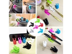 Portavasos Anti-derrame De Silicona Resistente Al Calor, Soporte Para Tapas De Cocina Y Herramientas Multifuncionales 6 Piezas