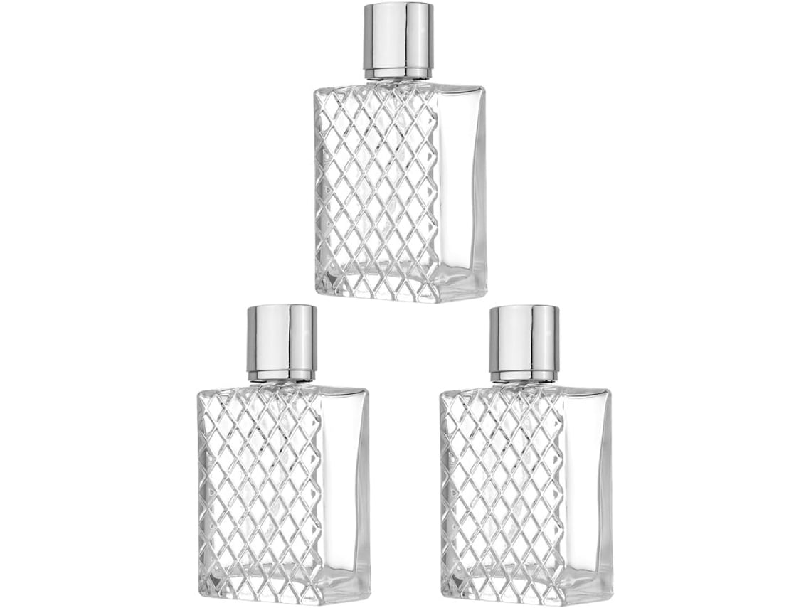 Ciieeo Com 3 Frascos De Perfume De Vidro De 100ml, Com Borrifadores Recarregáveis E Práticos.
