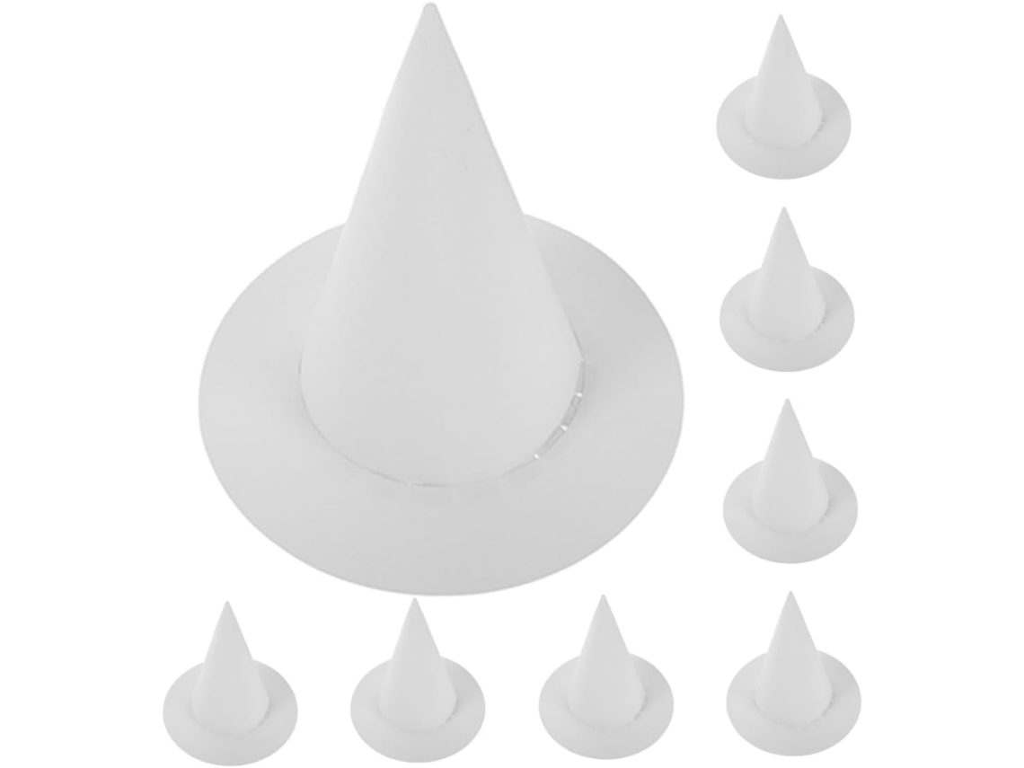 Juego De 8 Sombreros Blancos Para Manualidades De Halloween (papel)