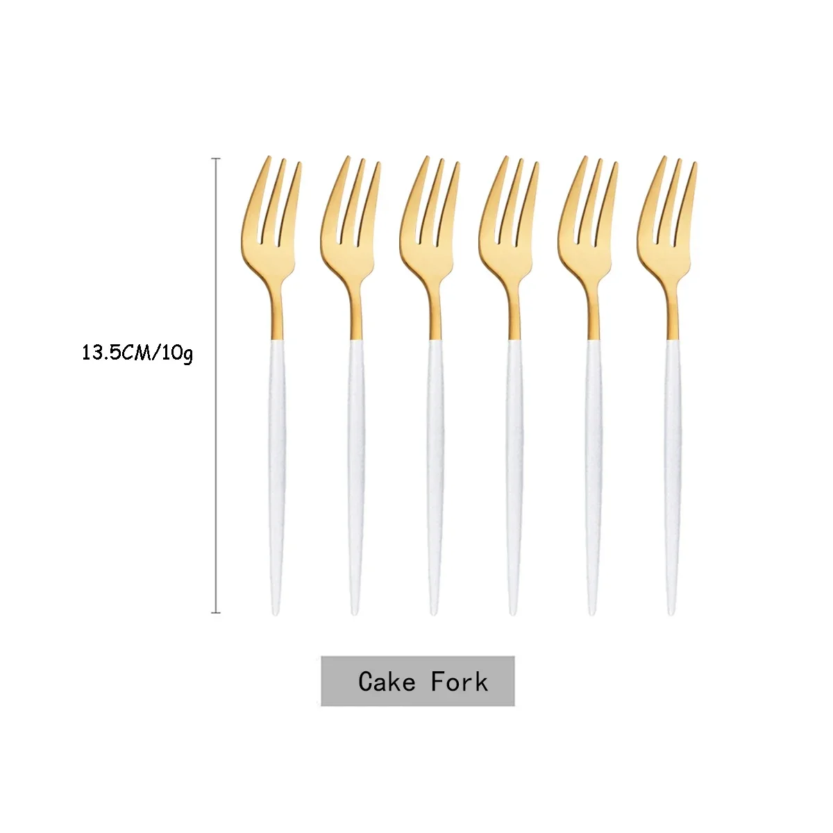 (oro Blanco, 6 Piezas) Tenedores De Té, Cubiertos Para Ensalada Y Utensilios De Cocina De Acero Inoxidable