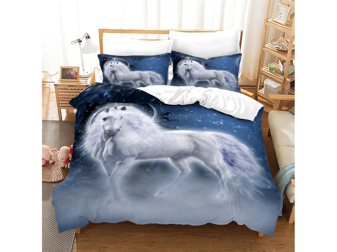 Juego Ropa Cama Juego Niños Niñas Adolescentes Funda Nórdica Estampado Almohada 140x200cm 140x200 Cm 50x75