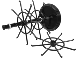 Soporte giratorio de metal negro para joyas con 3 niveles, organizador de llaveros y pulseras. SFUSHOS