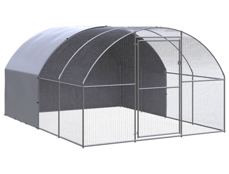 vidaXL Gallinero de exterior de acero galvanizado 3x4x2 m