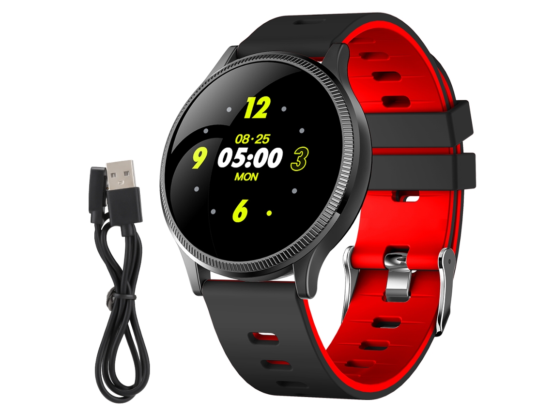 Pulseira Inteligente Esportiva Mk08 Monitor Cardíaco Pressão Arterial Sono Fitness Tracker Bracelete Vermelho