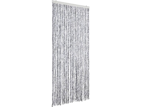 vidaXL Cortina mosquitera de chenilla blanca y gris 90x220 cm