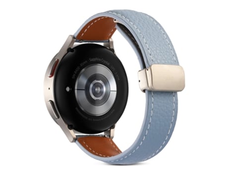 Correa de piel auténtica liberación rápida de 22mm con hebilla para Realme Watch 3/Huami Amazfit GTR 4/GTR 4 Pro - azul