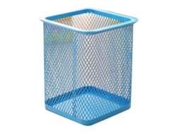 Portavasos De Metal Con Malla Tetragonum Azul Para Oficina Portaminas Almacenamiento Estilo Moderno