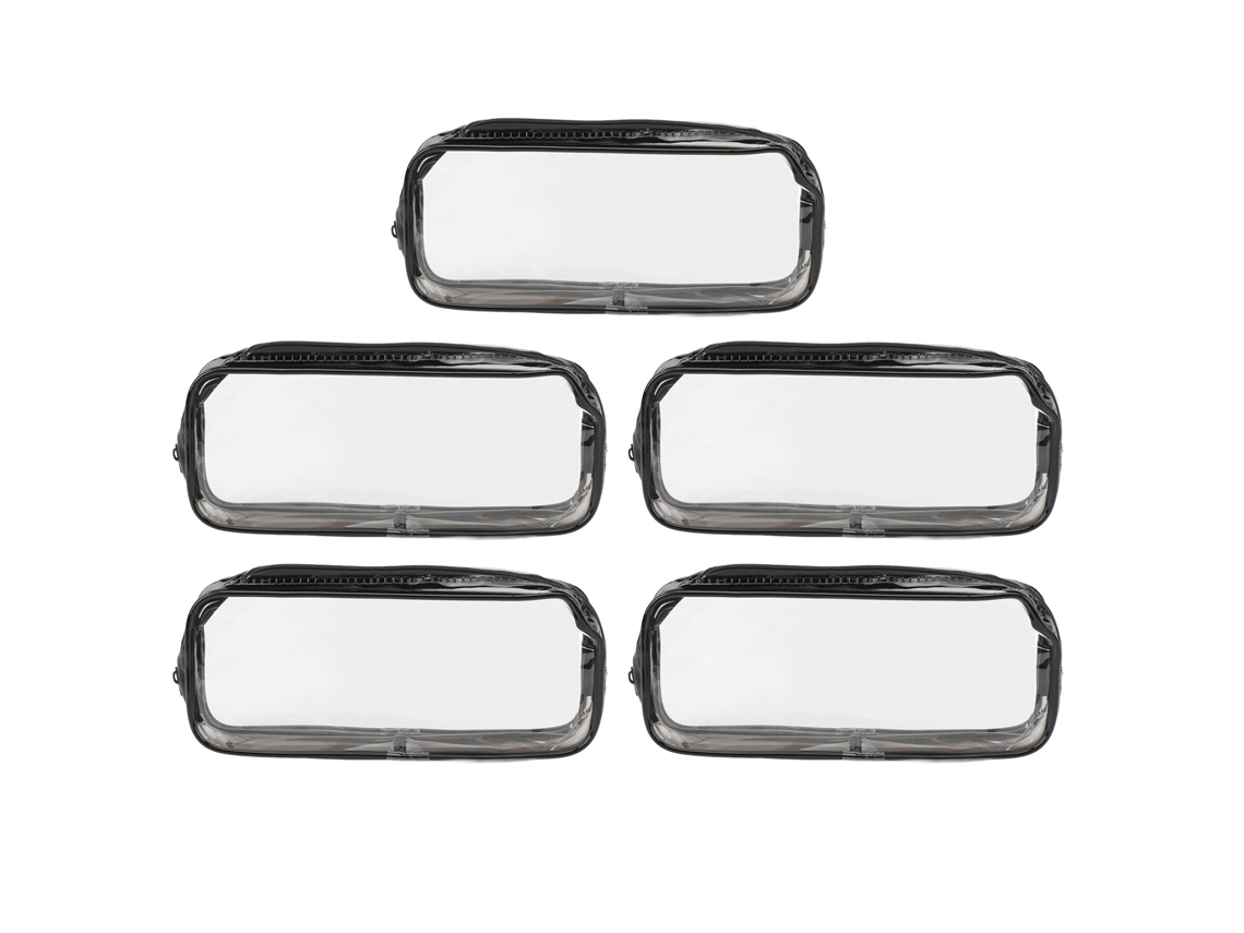 Rebe - 5 piezas de neceser transparente para maquillaje, organizador portátil de cosméticos y artículos de aseo para viajes al aire libre.