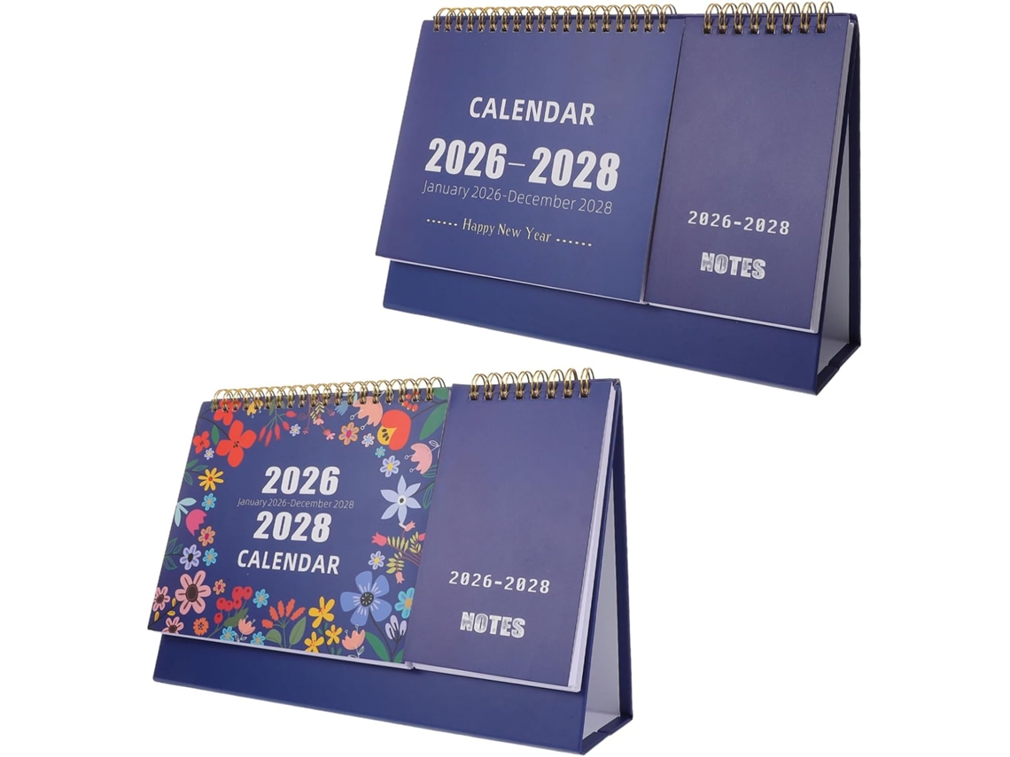 Calendario De Escritorio De 2 Piezas, Calendario Mensual Perpetuo, Planificador De Notas