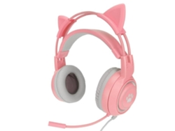 HURRISE Auriculares Gaming Syg25 Orejas De Gato Usb 3 5 Mm Ajuste De Volumen Y Silencio De Micrófono Rosa