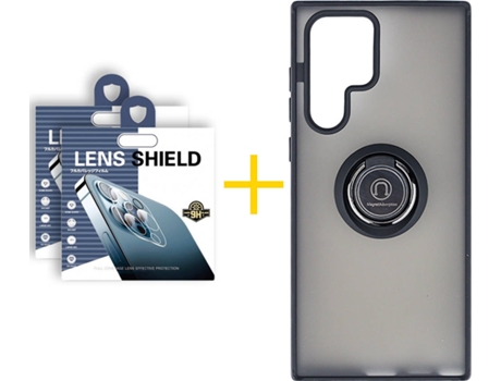 Carcasa + 2 Protectores de Cámara para Samsung Galaxy S22 Ultra 5G SKYHE Negro