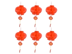 20 Farolillos Chinos De Papel Rojo De 15 Cm, Decorativos Para Año Nuevo, Festivales Y Bodas.