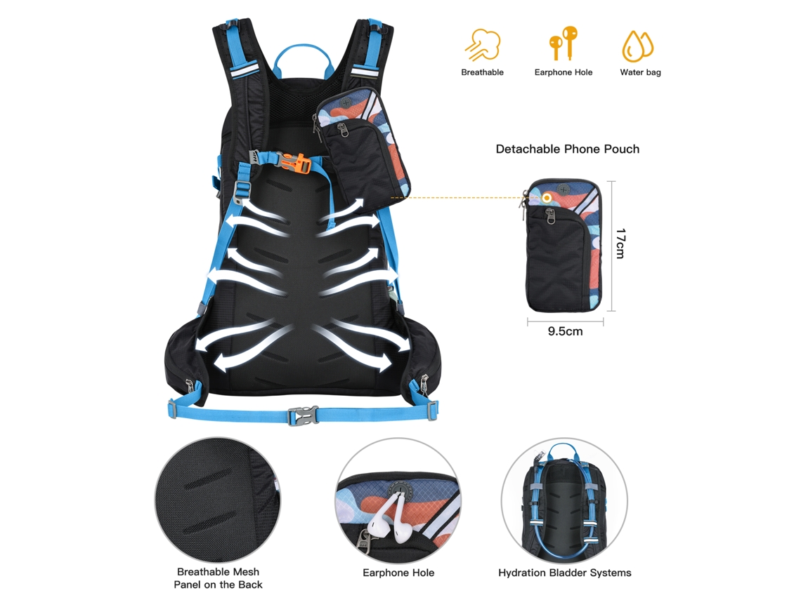 Mochila Bicicleta 40l Resistente Al Agua Con Funda Impermeable Y Funda Para Casco Para Deporte Outdoor Ciclismo Camping