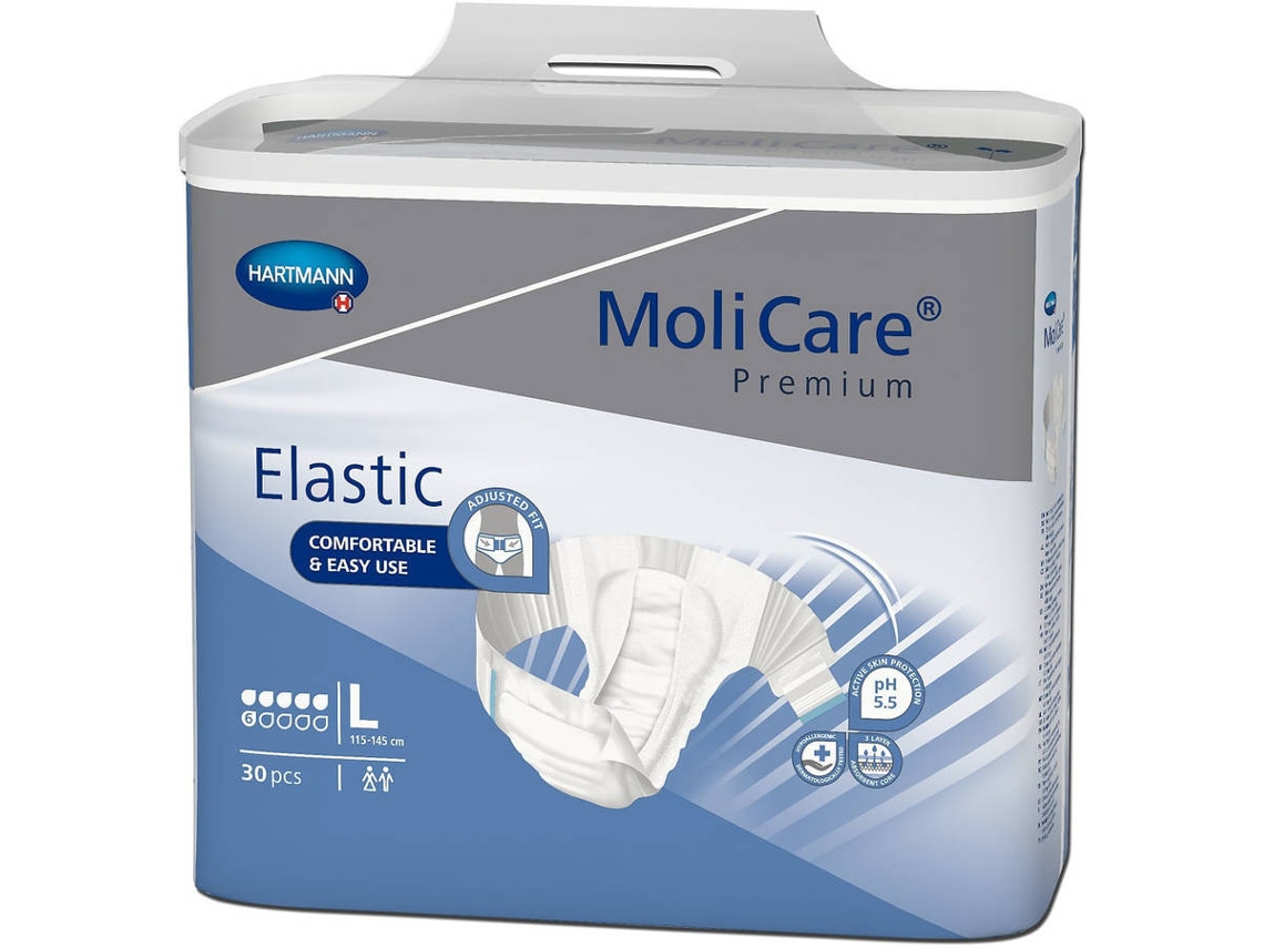 Pañales HARTMANN Molicare Premium Elastic 6G (30 Un - Tam: M)
