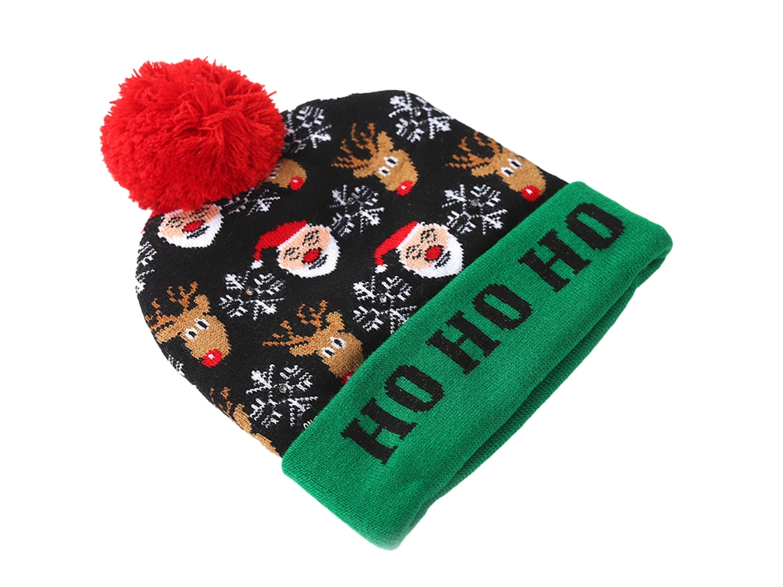 Chapéu de Natal Iluminado Gorro de Natal com Luzes Led para Adultos Artigos de Festa de Ano Novo Estilo 4