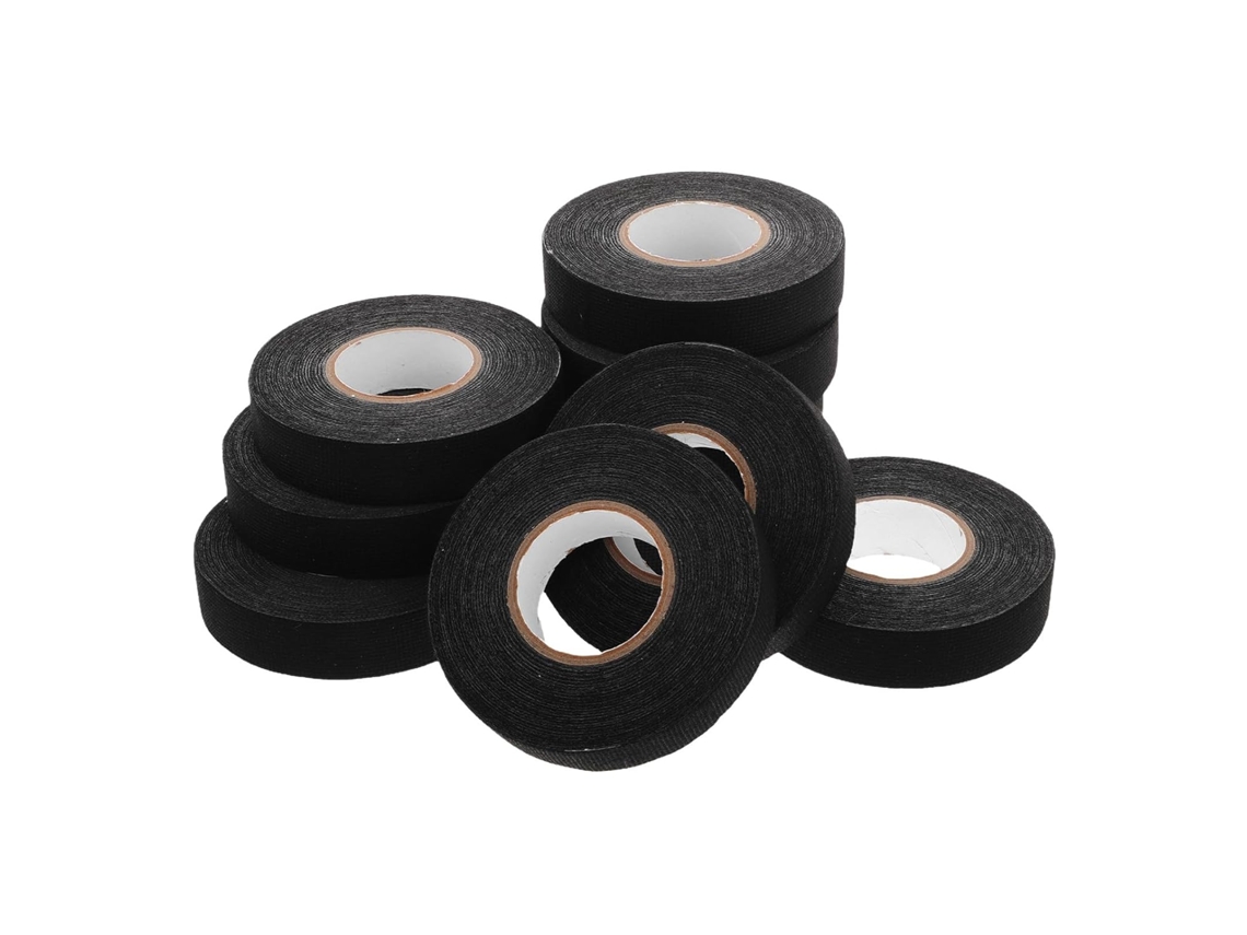 10 Unidades De Cinta Adhesiva De Tela Negra Para Arneses De Cableado Automotriz, Duradera.