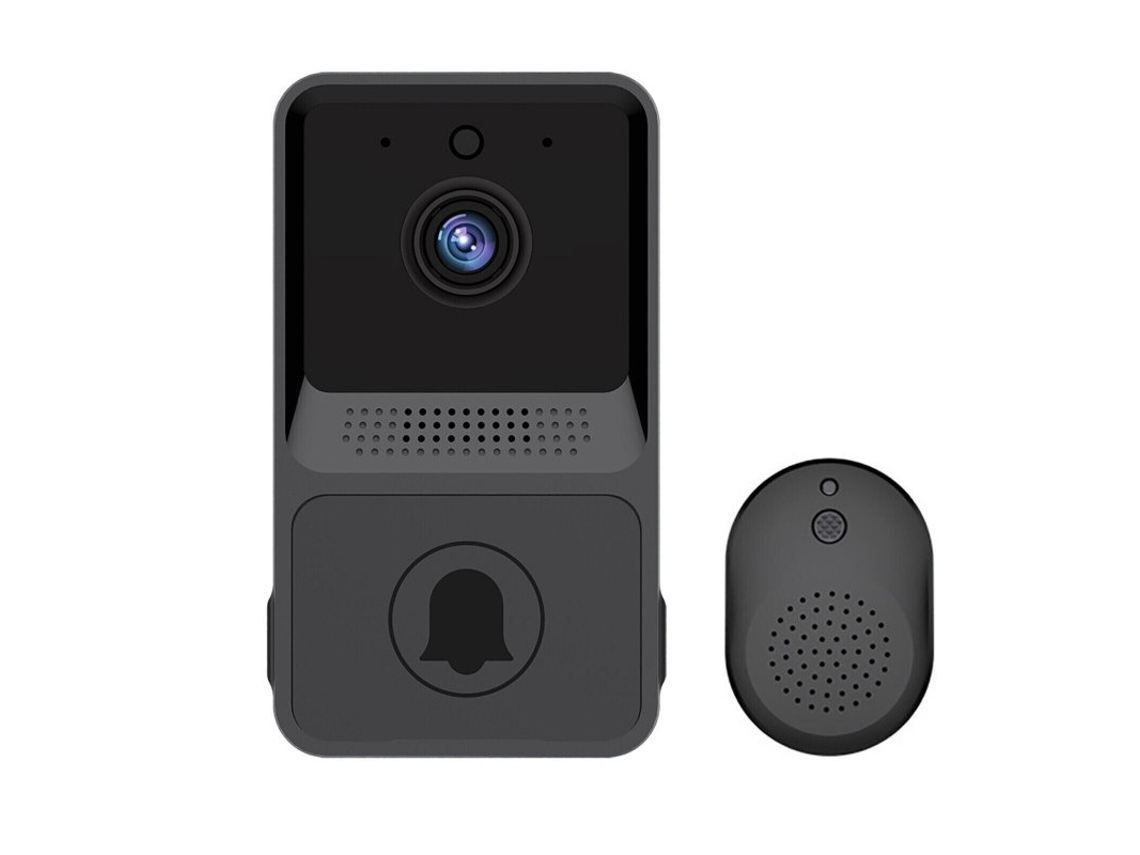 inteligente inalámbrico wifi timbre intercomunicador cámara de video puerta  timbre seguridad gran angular visión nocturna timbre negro