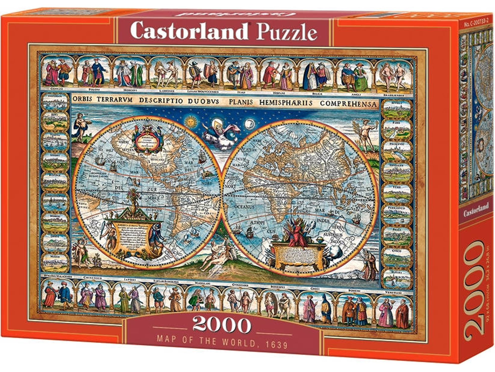Puzzle CASTORLAND 1639 Map of the World (2000 Piezas)