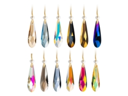 Elegantes colgantes atrapasoles de cristal con efecto arcoíris multicolor.