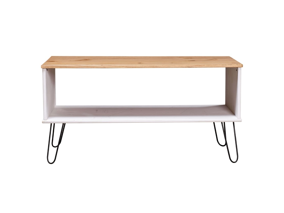 Maison Exclusive - Mesa Centro New York Madera Maciza Pino Blanca Y Madera Clara