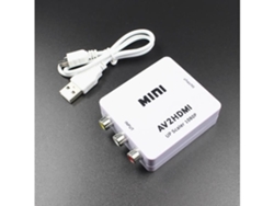 Adaptador Rca A Hdmi, Upscaler 720p/1080p, Con Alimentación Usb.