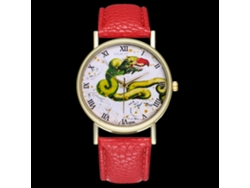 Reloj De Pulsera Analógico De Cuarzo Con Esfera Redonda A La Moda (rojo)