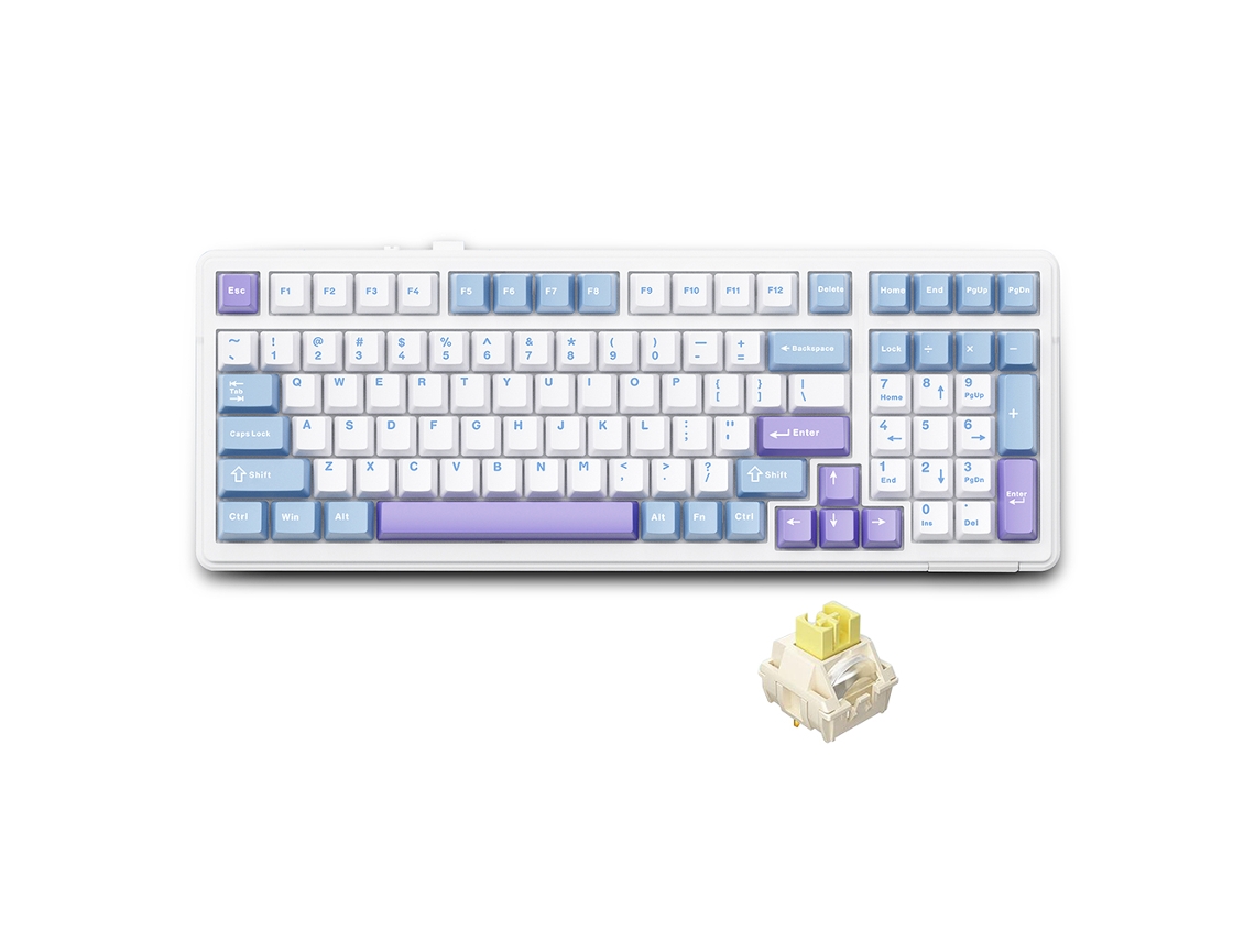 Teclado Mecánico Inalámbrico Aula F99 Con Montaje De Junta Y Conectividad De Tres Modos, Teclado Para Juegos De 99 Teclas Con Bajo Retardo Y Efecto D