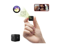 Minicámara inalámbrica Bestvite con visión nocturna y detección de movimiento, batería integrada y tecnología de monitoreo mediante aplicación móvil, color negro