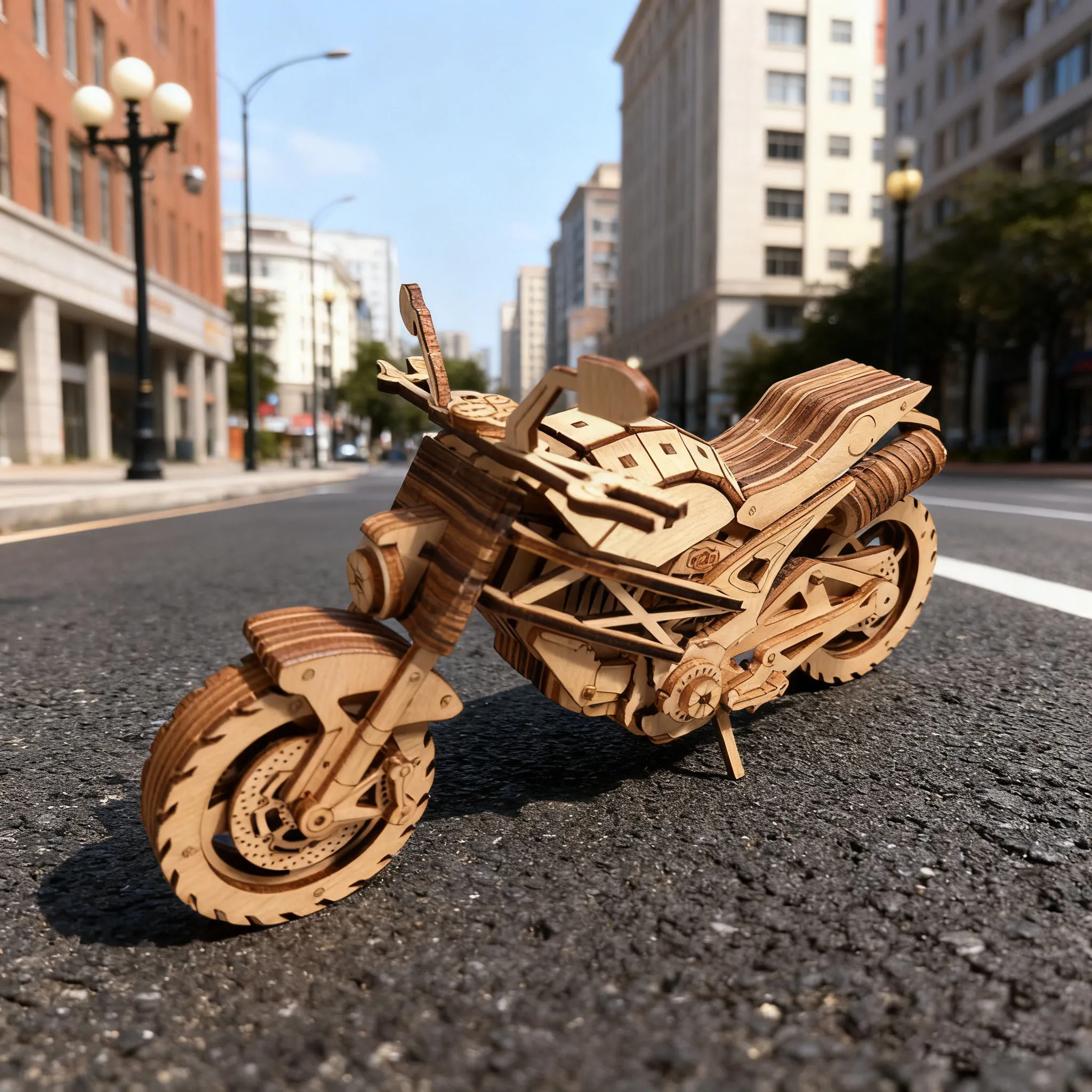 Rompecabezas De Madera 3d De Motocicleta, Modelo Para Armar A Mano.