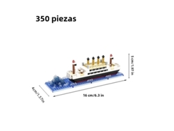 (350 piezas) Bloques de construcción de simulación del Titanic, juguetes de micropartículas de alta dificultad, modelo de crucero, regalos para niños