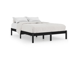 Maison Exclusive - Estructura De Cama Sin Colchón Madera Maciza Negro 200x200 Cm