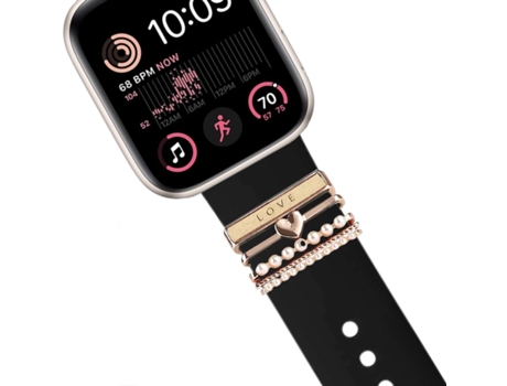 Correa Apple Watch Series 6 44Mm Pulsera con Adorno Love Negro
