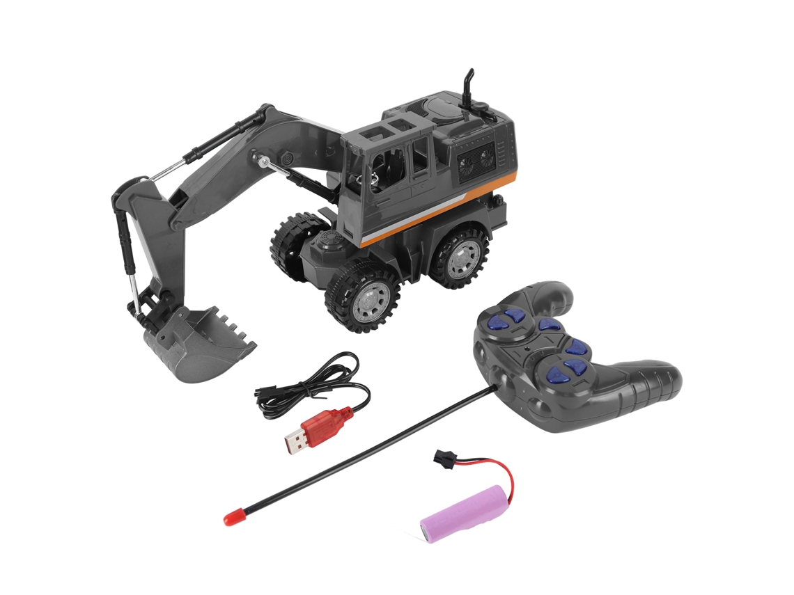 2026-juguete Excavadora Control Remoto 1:20 Rotación Libre 5 Canales Luces Rc Camión De Construcción Para Niños