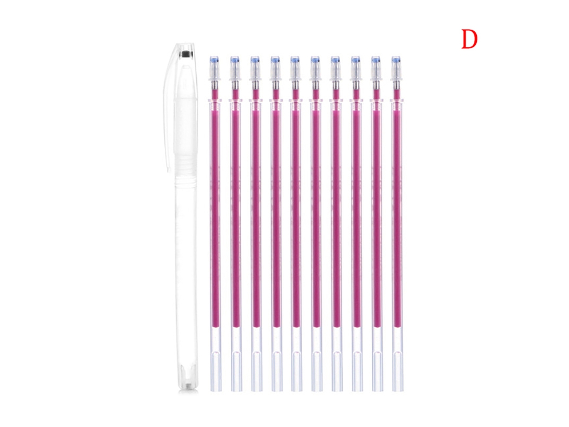 Paquete de 10 rotuladores para tela resistentes al calor y solubles en agua, ideales para dibujar líneas sobre cuero y accesorios de costura.