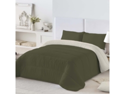 Edredon Nordico Reversible Bicolor Verde 75/vainilla Cama 90/105