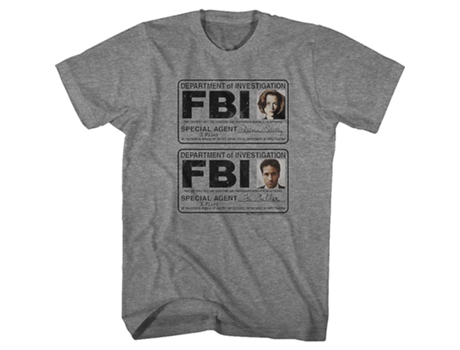 Camiseta ROCKINSTONE Scully e Mulder Badges Arquivo X (S)
