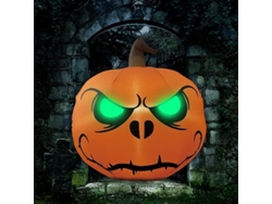 Decoración Inflable De Calabaza De Halloween De 1,2 Metros Con Ojos Verdes Y Luces Led Para Jardín.