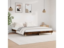 Estructura De Cama Sin Colchón Madera Roble Ahumado 120x200 Cm