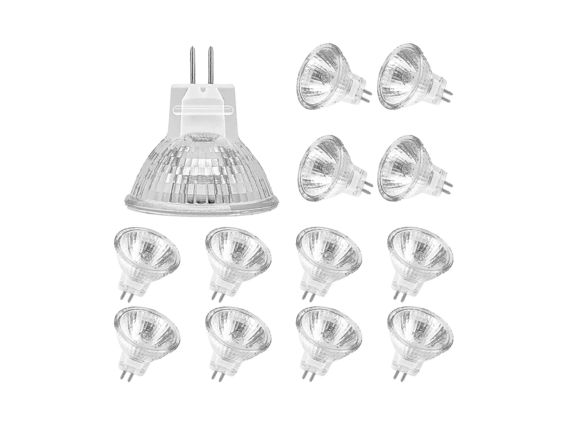 Rebe-bombillas Halógenas Mr11 (paquete De 12), 12v 20w, Base Gu4, Regulable, Cristal, Luz Cálida 2700k, Compatible Con Luces De Techo