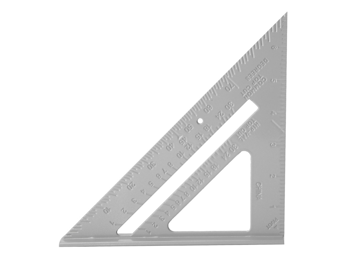 Regla triangular de aluminio de 7 pulgadas, 45/90 grados, para carpintería.
