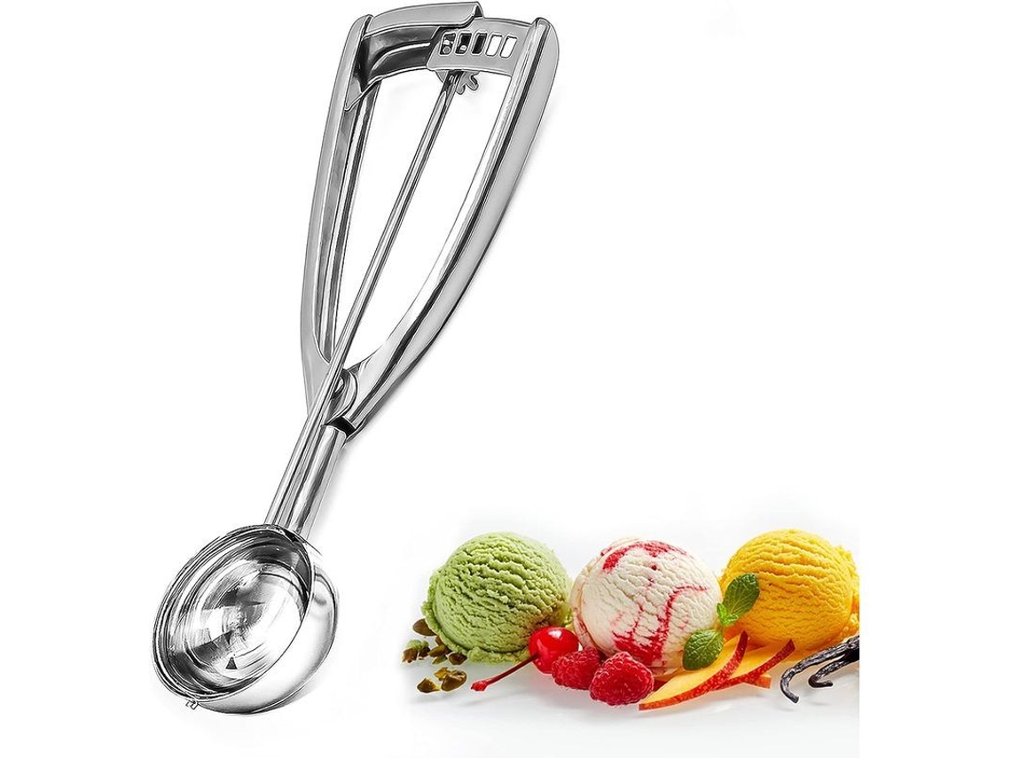 2026altiro-cuchara Pequeña (4 Cm) De Acero Inoxidable 304 Para Helado Con Gatillo Fácil De Usar Para Albóndigas, Melón Y Pasta.