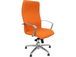 Silla de Escritorio Ejecutiva PYC Caudete Naranja con ruedas antiarañazos (Brazos Fijos - Tejido)