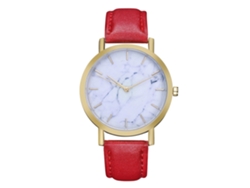 Reloj De Pulsera De Cuero Moderno Zhoulianfa Unisex De Cuarzo Rojo