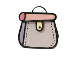 Bolso bandolera con estampado de cómic y garabatos bidimensionales, bolso de lona con forma de pastel, ideal para citas, color rosa.